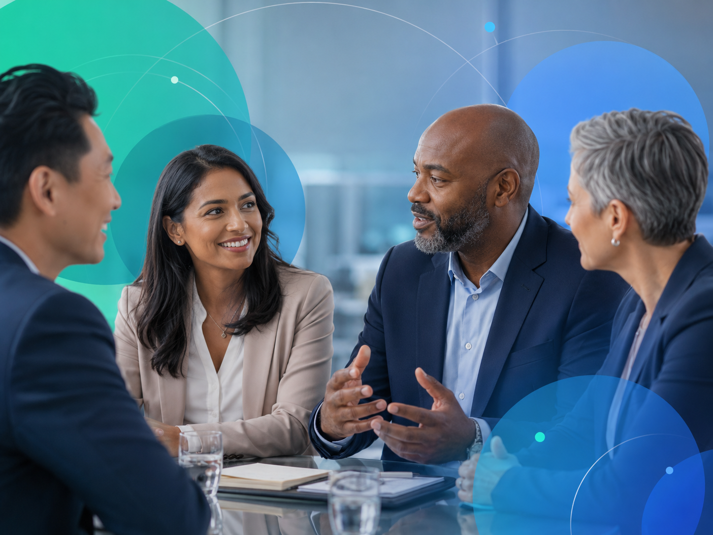 Executive leaders in discussion during the ELEVATE leadership programme